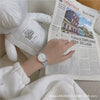 Female Student Leisure Style Alloy Case Plaid Quartz Watch