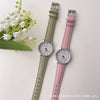 Female Student Quartz Watch Alloy Case Ordinary Glass Mirror Leisure Style Round Shape