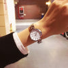 Female Student Retro Round Alloy Case Stainless Steel Band Quartz Watch