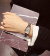 Female Student Retro Round Alloy Case Stainless Steel Band Quartz Watch