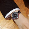 Female Student Retro Round Alloy Case Stainless Steel Band Quartz Watch
