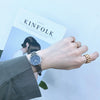 Female Students' Simple Fashion Watch With Alloy Case Stainless Steel Band And Round Dial