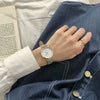 Female Watch Alloy Case Pu Strap Metal Clasp Round Dial Leisure Style Printed Logo
