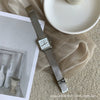 Female Watch Alloy Metal Steel Wire Belt Square Simple Cold Wind Green Leisure Design