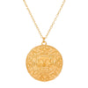 Festival Element Skull Necklace With Aztec Gold Coin Chain Alloy Material Geometric Styling Electroplating Treatment