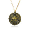Festival Element Skull Necklace With Aztec Gold Coin Chain Alloy Material Geometric Styling Electroplating Treatment
