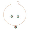 Festive Alloy Santa Claus Dripping Oil Jewelry Set With Geometric Earrings And Necklace For Unisex Holiday Wear