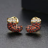 Festive Bootshaped Copper Earrings With Colorful Zircon Accents For Women Creative Statement Ear Jewelry