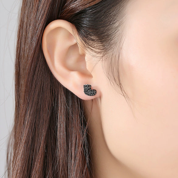 Festive Bootshaped Copper Earrings With Colorful Zircon Accents For Women Creative Statement Ear Jewelry