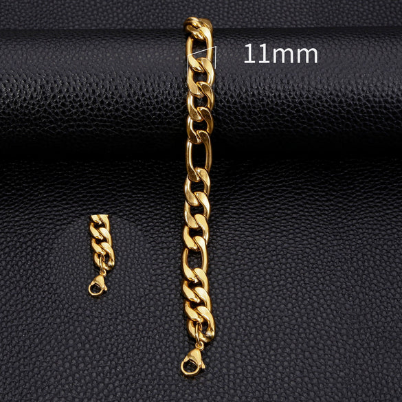 Figaro Bracelet Stainless Steel Geometric 18K Electroplated Unisex