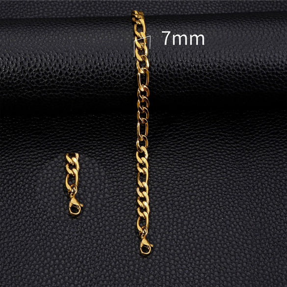 Figaro Bracelet Stainless Steel Geometric 18K Electroplated Unisex