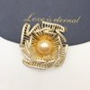 Fine Fashionable Autumn And Winter Sweater Coat Brooch With Large Freshwater Gold Pearls And Copper Plated Real Gold Micro Inlaid Zircon In Flower Styling