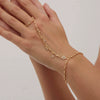 Finger Bracelet Hand Back Chain Imitation Pearl Geometric Handmade