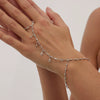Finger Bracelet Hand Back Chain Imitation Pearl Geometric Handmade