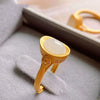 Finger Circle Fine Hotan White Jade Small Yuanbao Ancient Gold Ring Court Chinese Style Classical Index Finger Ring