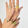 Finger Ring Hiphop Style Snake Copper Geometric Electroplating