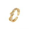 Finger Ring S925 Sterling Silver Ushape Inlaid Zircon