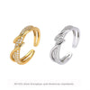 Finger Ring S925 Sterling Silver Ushape Inlaid Zircon