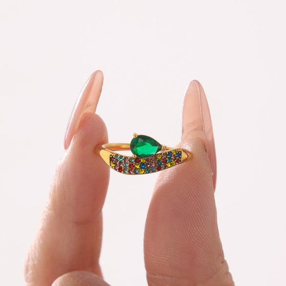 Finger Ring Titanium Steel Geometric Light Luxury 18K Gold Plated