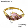 Finger Ring Titanium Steel Geometric Light Luxury 18K Gold Plated