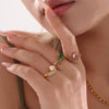 Finger Ring Titanium Steel Geometric Light Luxury 18K Gold Plated