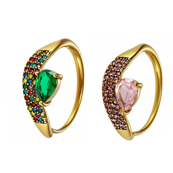 Finger Ring Titanium Steel Geometric Light Luxury 18K Gold Plated