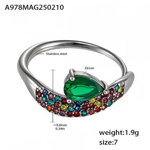 Finger Ring Titanium Steel Geometric Light Luxury 18K Gold Plated