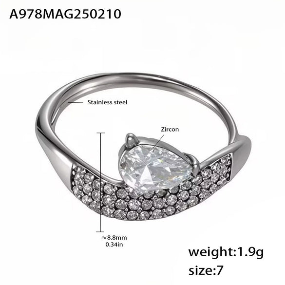 Finger Ring Titanium Steel Geometric Light Luxury 18K Gold Plated