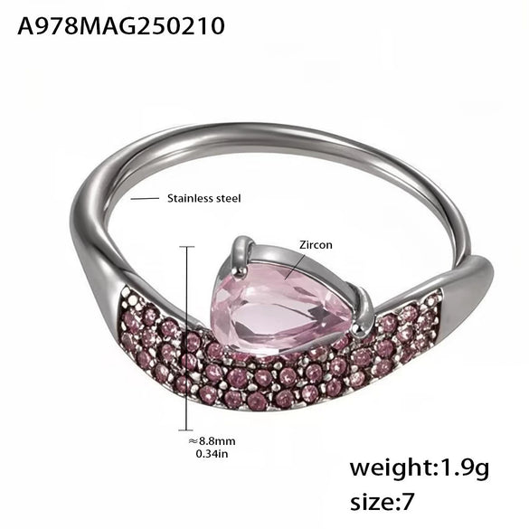 Finger Ring Titanium Steel Geometric Light Luxury 18K Gold Plated