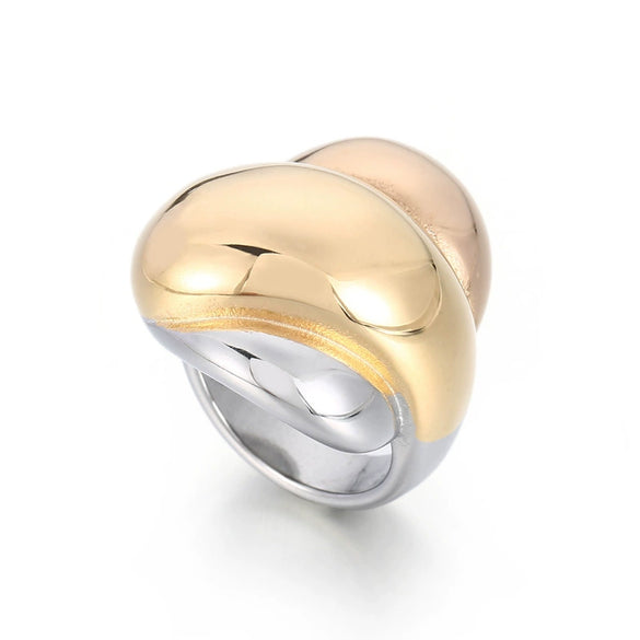 Finger Ring Titanium Steel Geometric Polishing
