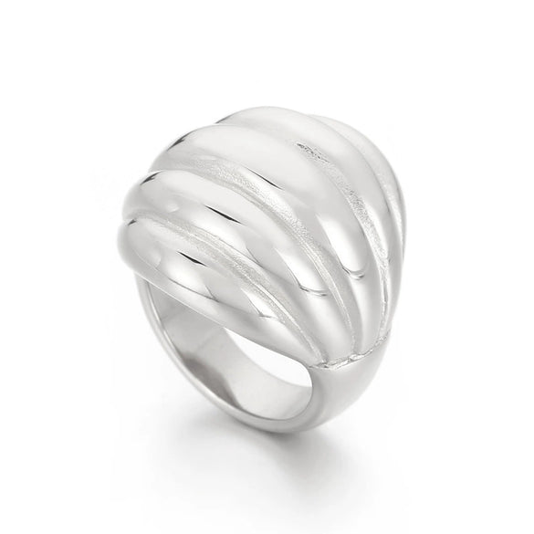 Finger Ring Titanium Steel Geometric Polishing