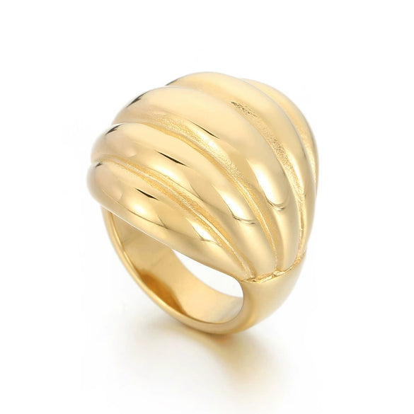 Finger Ring Titanium Steel Geometric Polishing