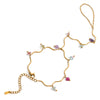 Fingerless Bracelet Stainless Steel Colorful Natural Stone Flower Pattern Electroplated Highend Hand Jewelry