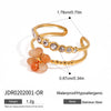 Fingerless Bracelet Stainless Steel Colorful Natural Stone Flower Pattern Electroplated Highend Hand Jewelry