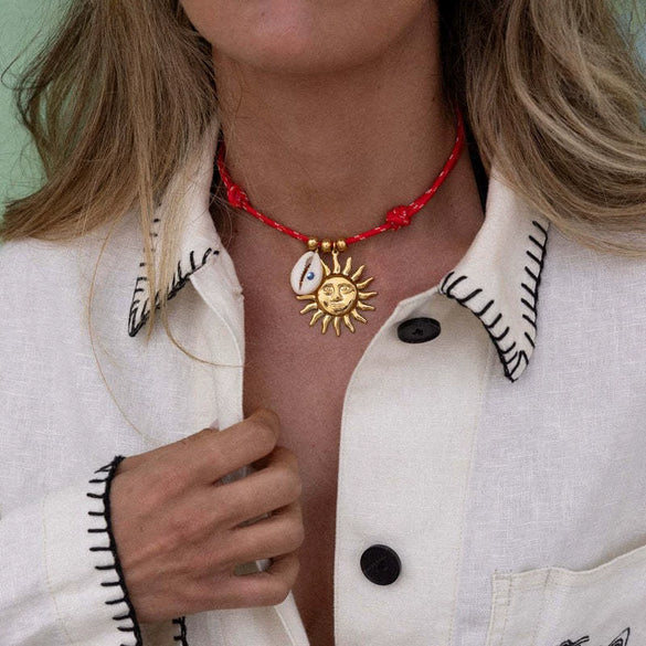 Fish Necklace Copper Stainless Steel Geometric Pattern Electroplated Retro Colorful Beads