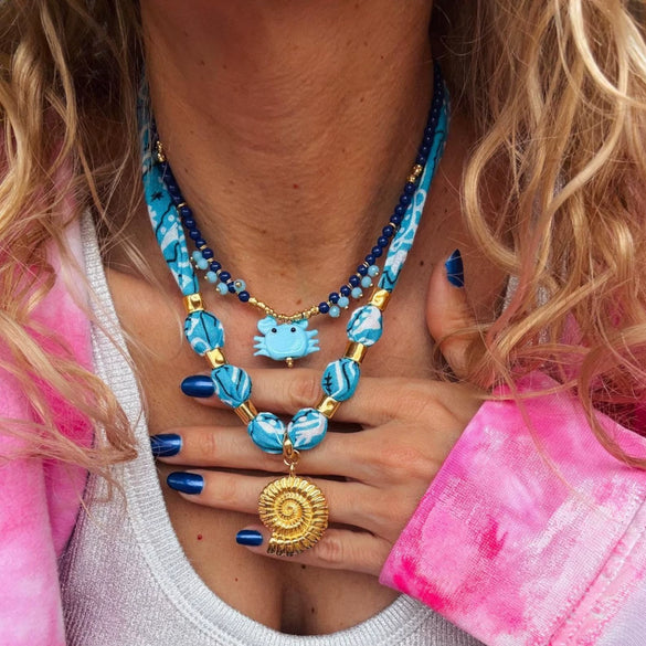 Fish Necklace Copper Stainless Steel Geometric Pattern Electroplated Retro Colorful Beads