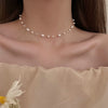 Fishing Line Pearl Necklace With Geometric Design For Women