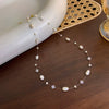 Fishing Line Pearl Necklace With Geometric Design For Women