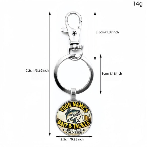 Fishing Lover Keychain Pendant In Zinc Alloy With Modern Simplicity Style
