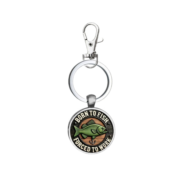 Fishing Lover Keychain Pendant In Zinc Alloy With Modern Simplicity Style