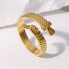 Fishshaped Stainless Steel Women's Open Ring With Animal Zodiac Pattern And Electroplating Treatment