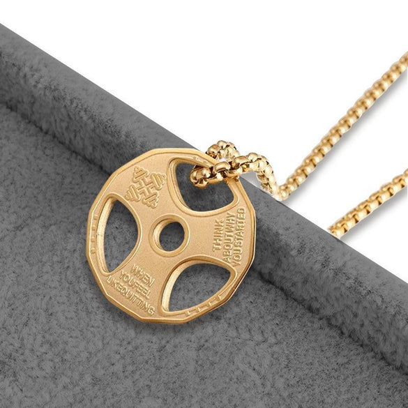 Fitness Dumbbell Pendant Necklace Geometric Pattern Titanium Steel Stainless Steel Electroplating Unisex Versatile