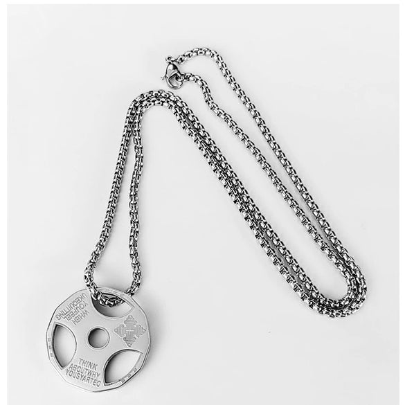 Fitness Dumbbell Pendant Necklace Geometric Pattern Titanium Steel Stainless Steel Electroplating Unisex Versatile