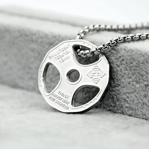 Fitness Dumbbell Pendant Necklace Geometric Pattern Titanium Steel Stainless Steel Electroplating Unisex Versatile