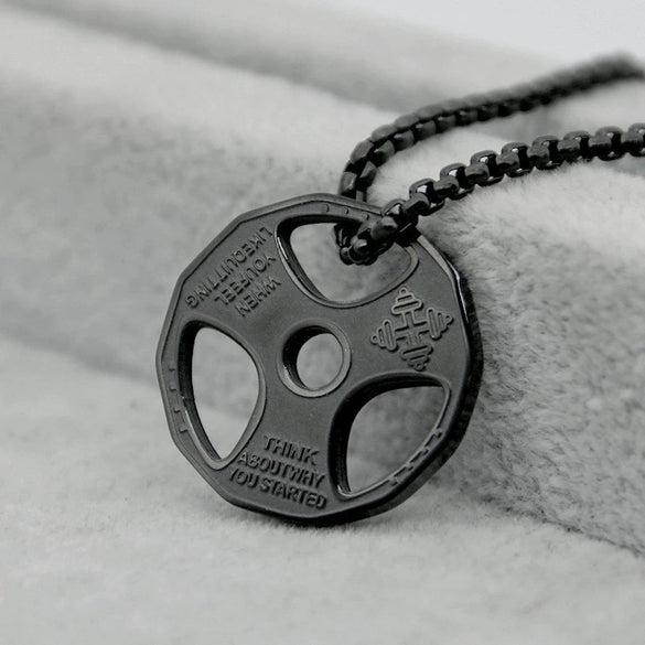 Fitness Dumbbell Pendant Necklace Geometric Pattern Titanium Steel Stainless Steel Electroplating Unisex Versatile