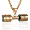 Fitness Weightlifting Dumbbell Stainless Steel Casting Pendant Necklace For Men