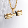 Fitness Weightlifting Dumbbell Stainless Steel Casting Pendant Necklace For Men