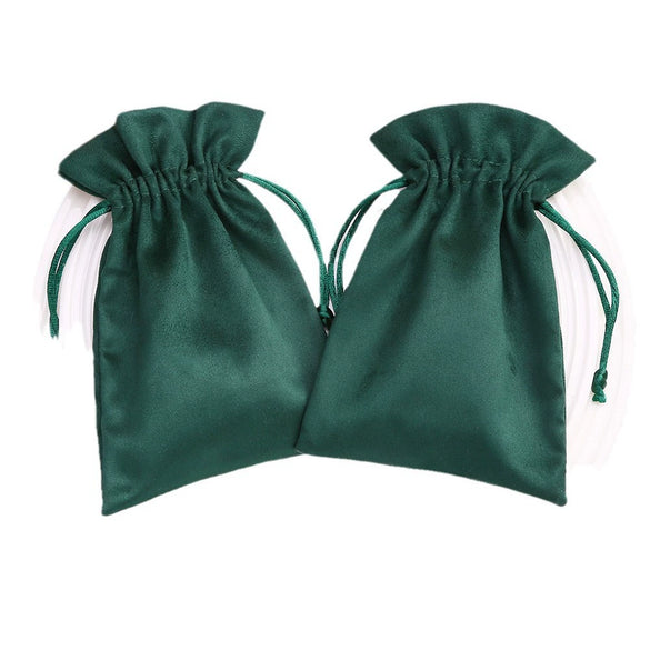 Flannel Jewelry Bag Bundle With Pocket And Drawstring For Storage