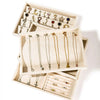 Flannel Jewelry Storage Tray Rectangle Splicing Design For Bracelets Rings Earrings Watches