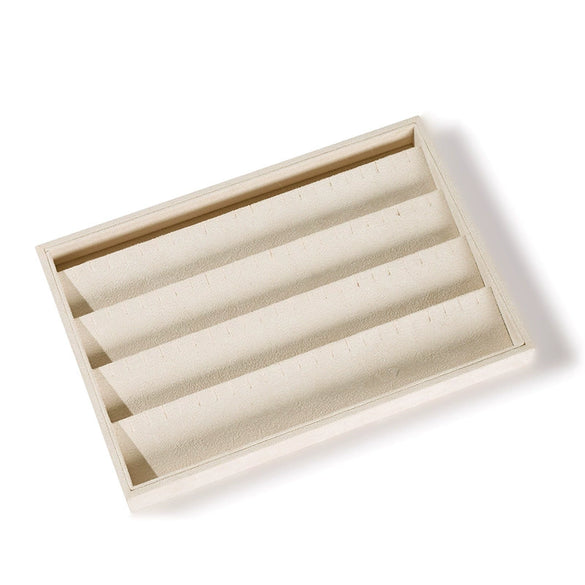 Flannel Jewelry Storage Tray Rectangle Splicing Design For Bracelets Rings Earrings Watches